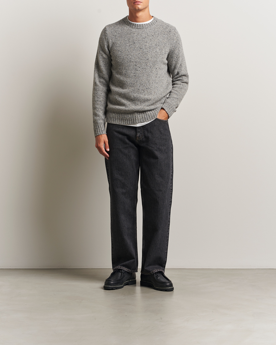 Herre | Trøjer | Samsøe Samsøe | Nataniel Donegal Knitted Crew Neck Grey Melange
