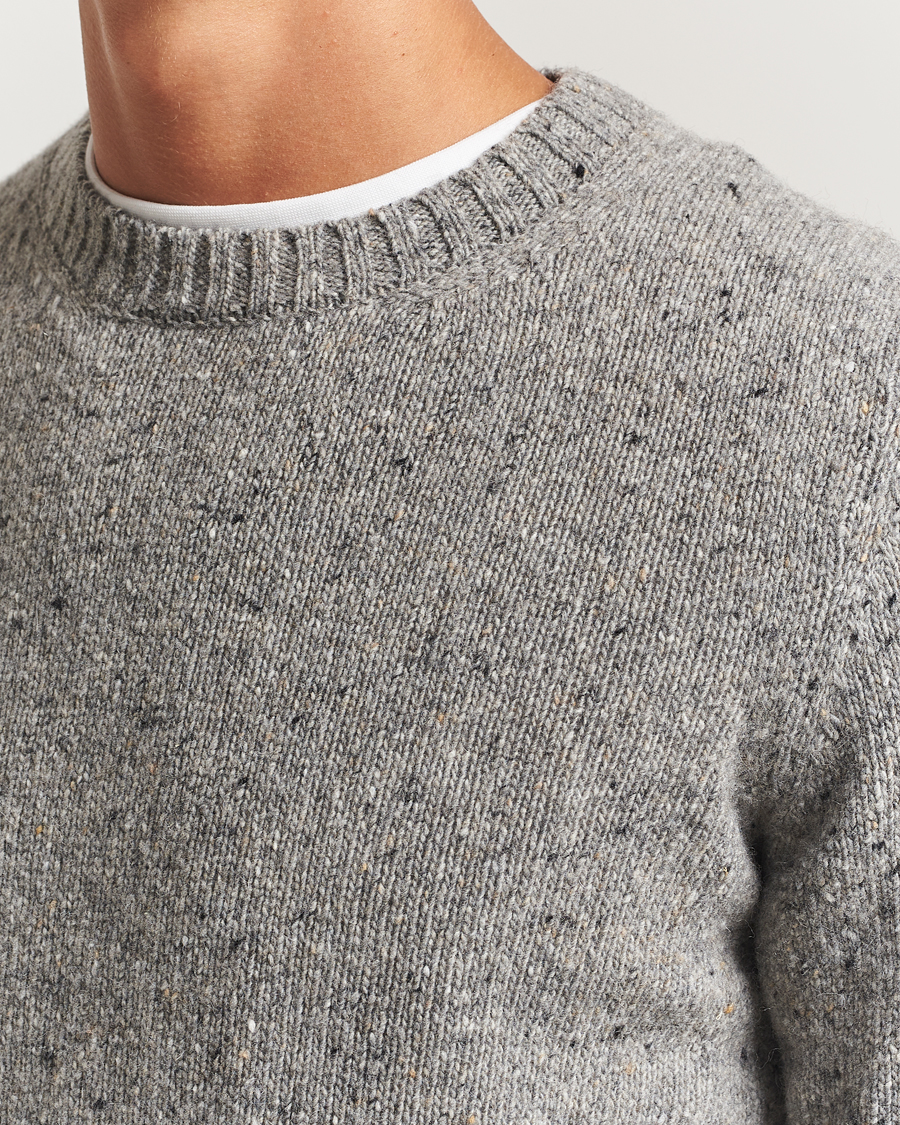 Herre | Trøjer | Samsøe Samsøe | Nataniel Donegal Knitted Crew Neck Grey Melange
