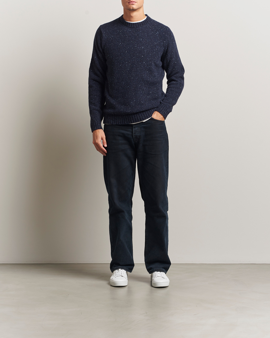 Herre | Trøjer | Samsøe Samsøe | Nataniel Donegal Knitted Crew Neck Salute Navy