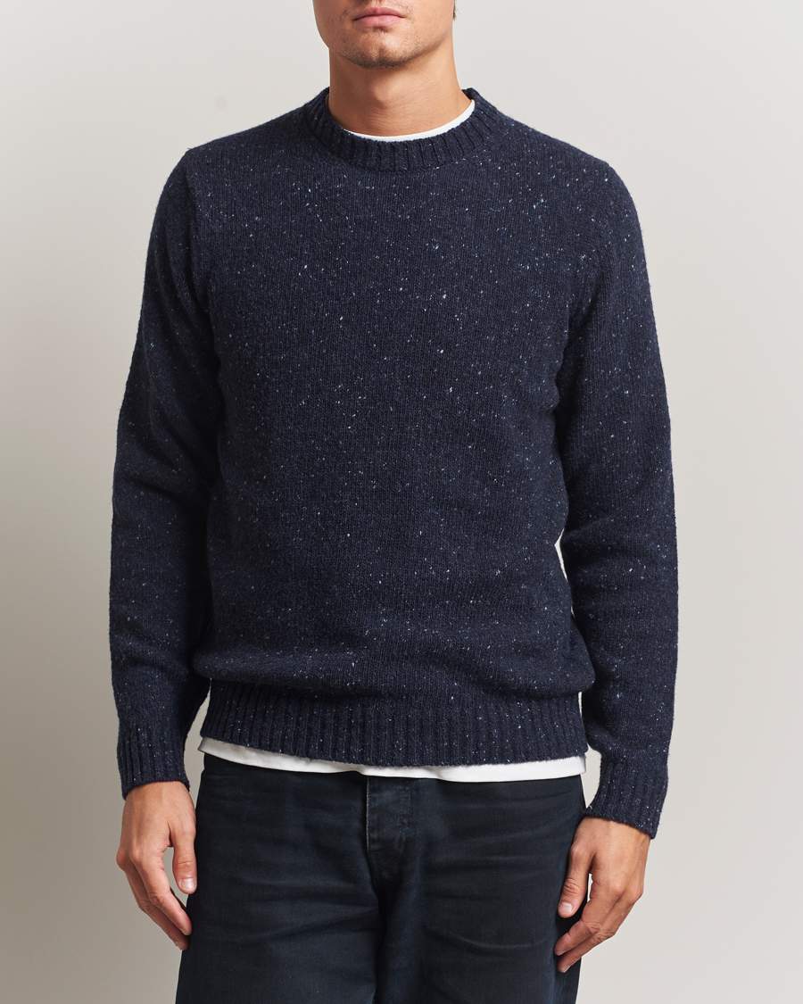 Herre | Trøjer | Samsøe Samsøe | Nataniel Donegal Knitted Crew Neck Salute Navy