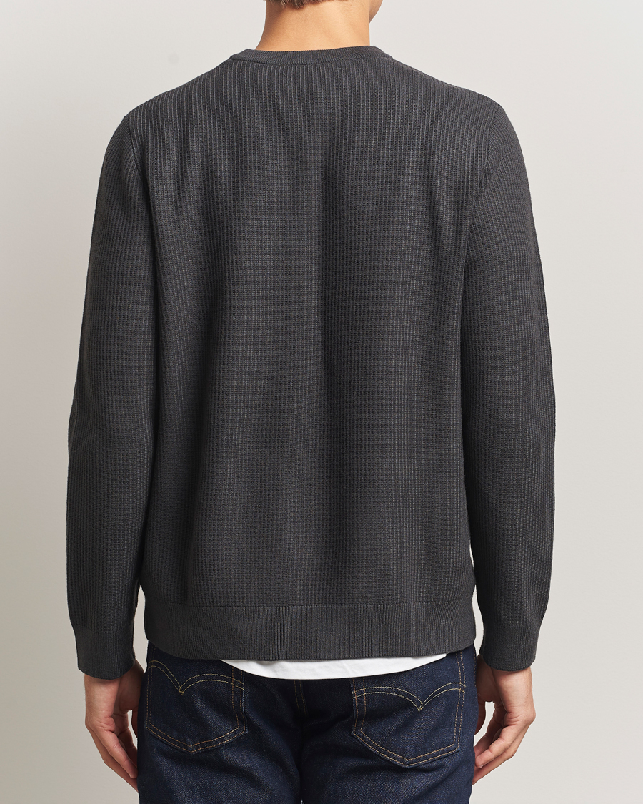 Herre | Trøjer | Samsøe Samsøe | Dem Structured Knitted Crew Neck Black Oyster