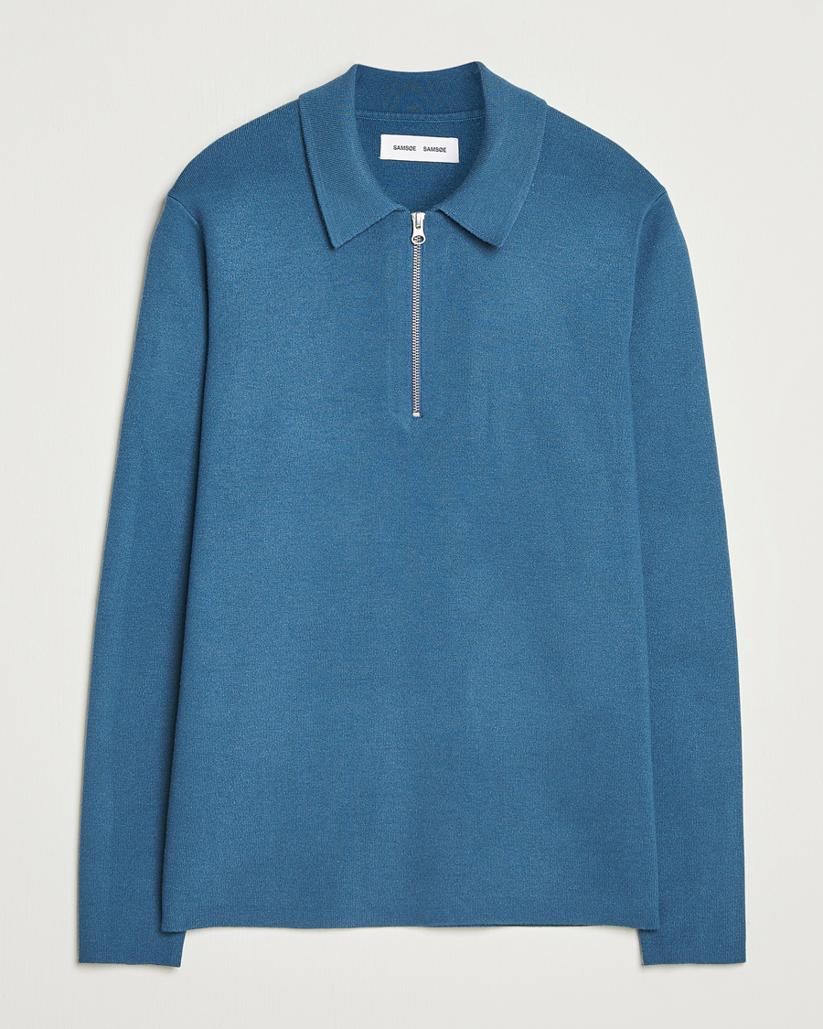 Herre | Trøjer | Samsøe Samsøe | Guna Half Zip Stellar Blue
