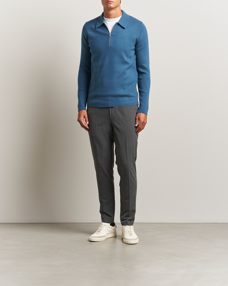 Herre | Trøjer | Samsøe Samsøe | Guna Half Zip Stellar Blue