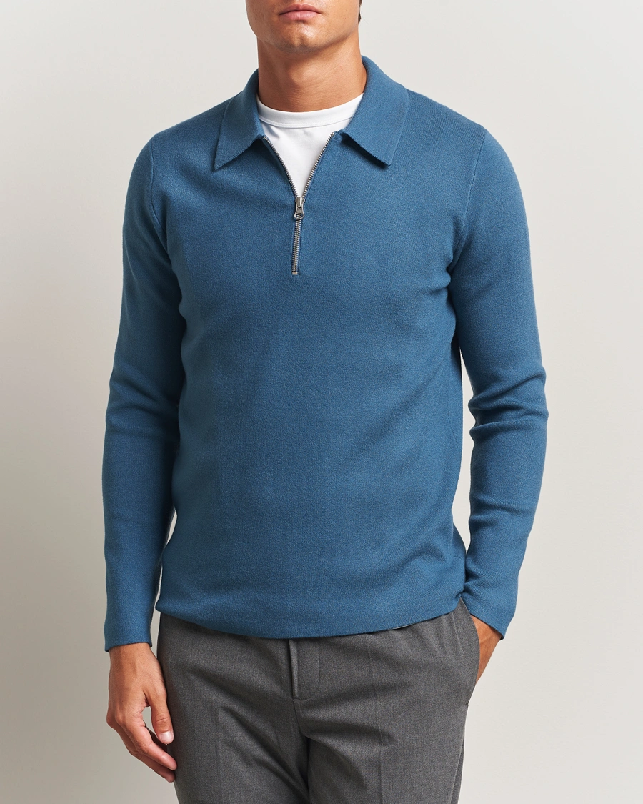 Herre | Trøjer | Samsøe Samsøe | Guna Half Zip Stellar Blue