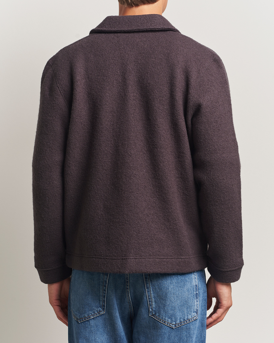 Herre | Trøjer | Samsøe Samsøe | Hannes Boiled Wool Full Zip Turkish Coffee