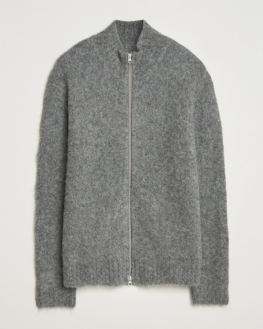 Herre | Trøjer | Samsøe Samsøe | Jean Alpaca Knitted Full Zip Iron Gate