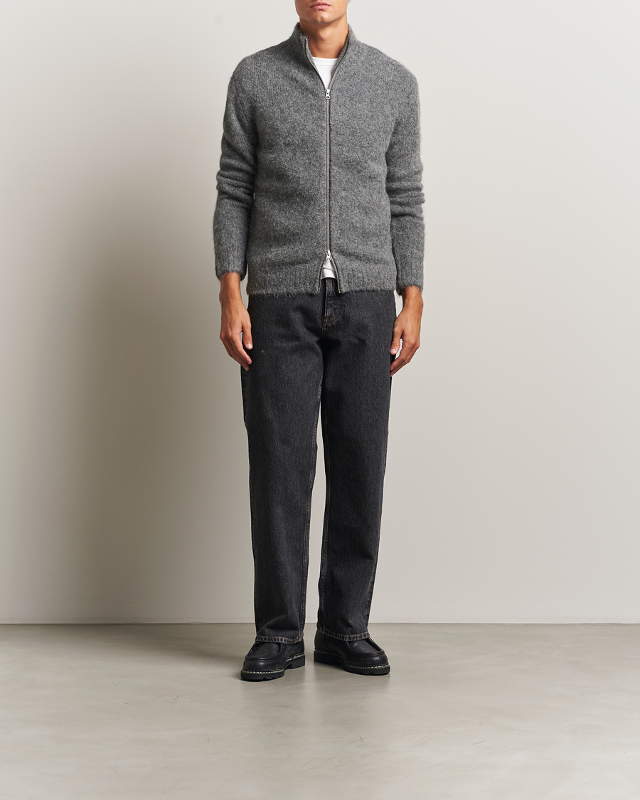 Herre | Trøjer | Samsøe Samsøe | Jean Alpaca Knitted Full Zip Iron Gate
