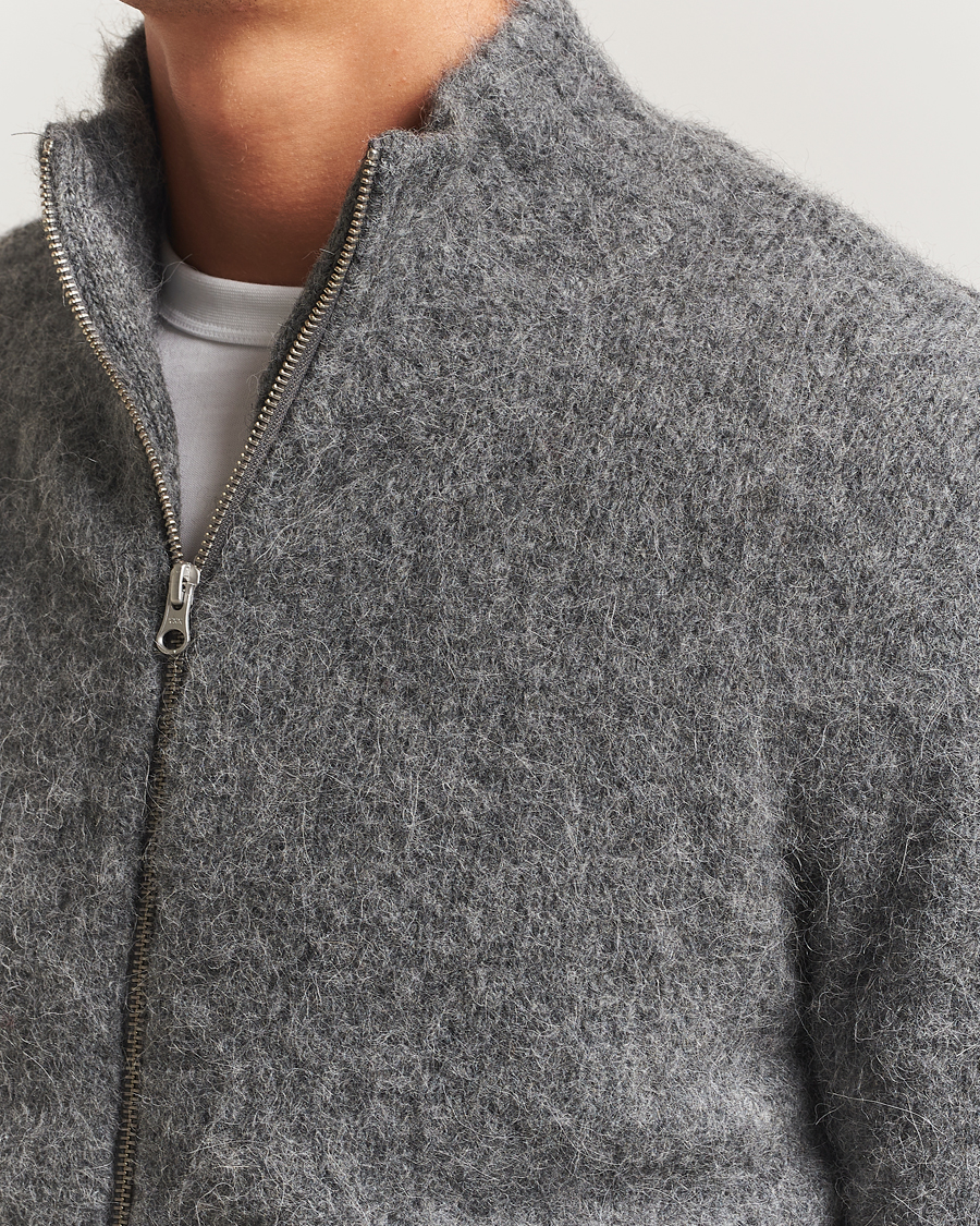 Herre | Trøjer | Samsøe Samsøe | Jean Alpaca Knitted Full Zip Iron Gate