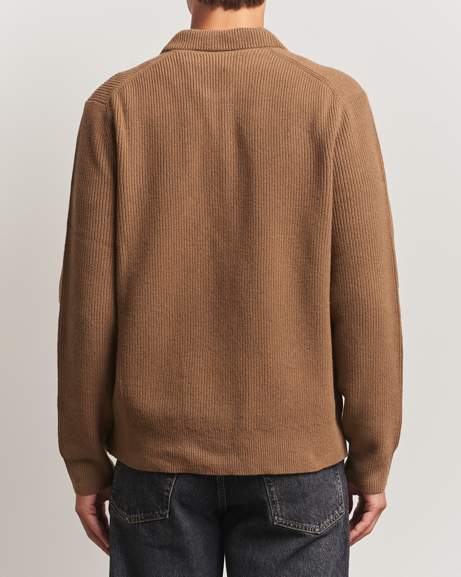 Herre | Trøjer | Samsøe Samsøe | Isak Knitted Half Zip Polo Otter Brown