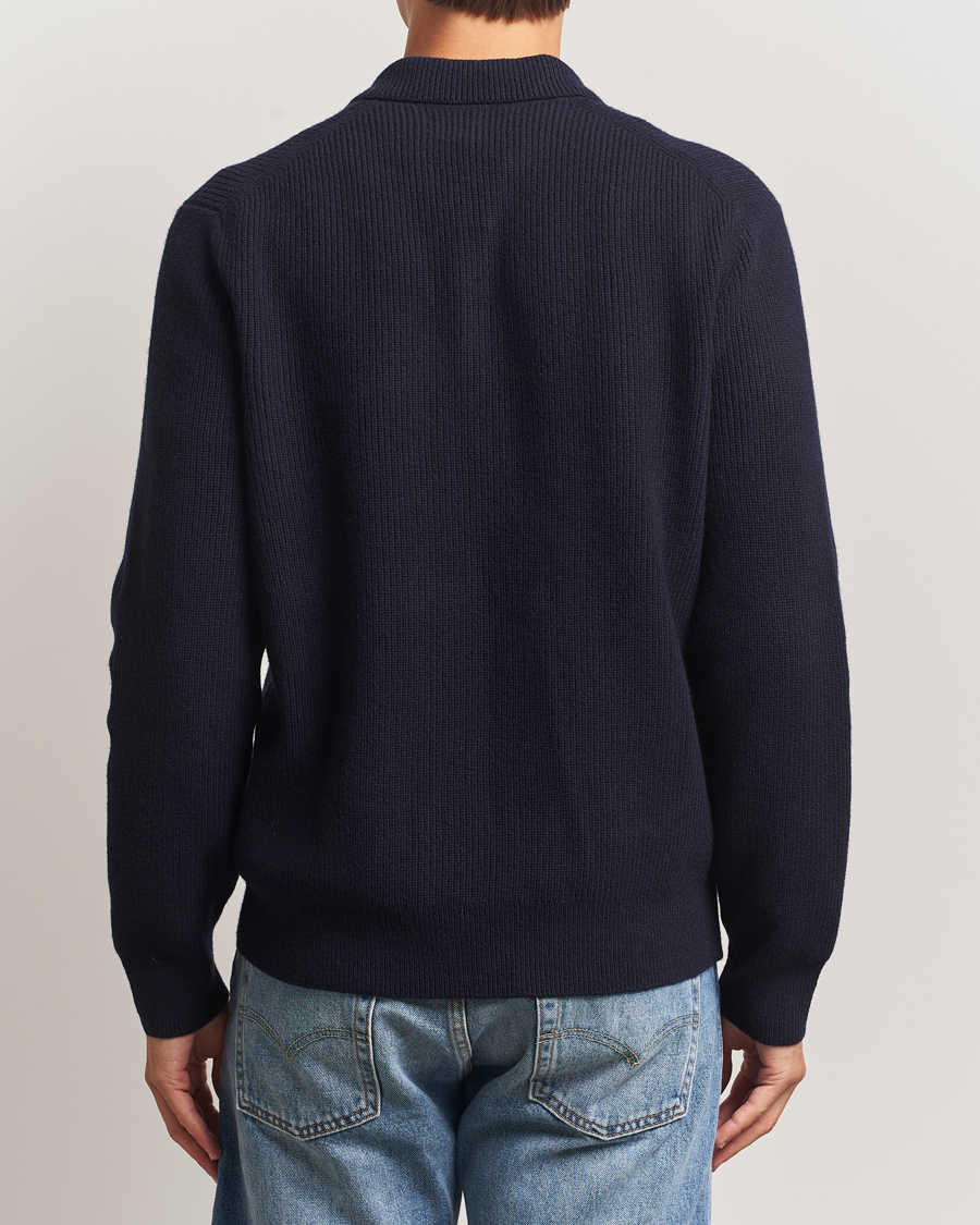 Herre | Trøjer | Samsøe Samsøe | Isak Knitted Half Zip Polo Salute Navy