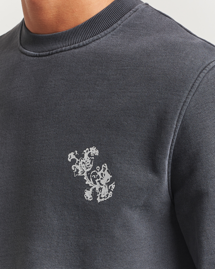 Herre | Trøjer | Samsøe Samsøe | Phil Printed Crew Neck Sweatshirt Washed Black
