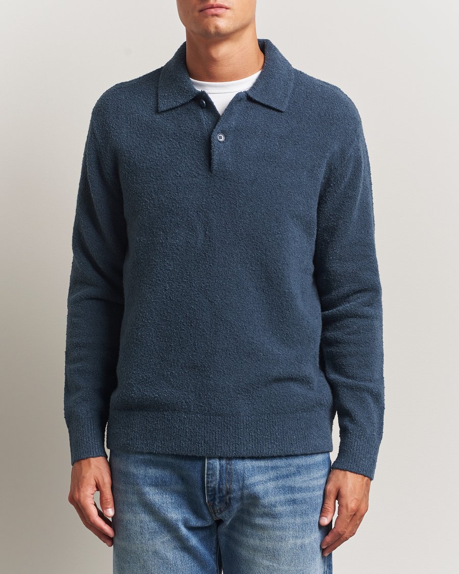 Herre | Trøjer | Samsøe Samsøe | Nino Knitted Polo Midnight Navy