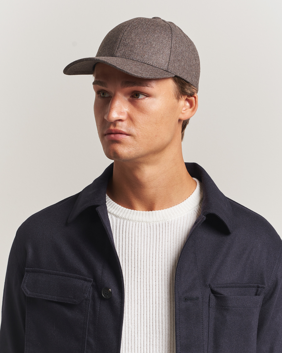 Herre | Hatte & kasketter | Varsity Headwear | Flannel Baseball Cap Taupe Brown