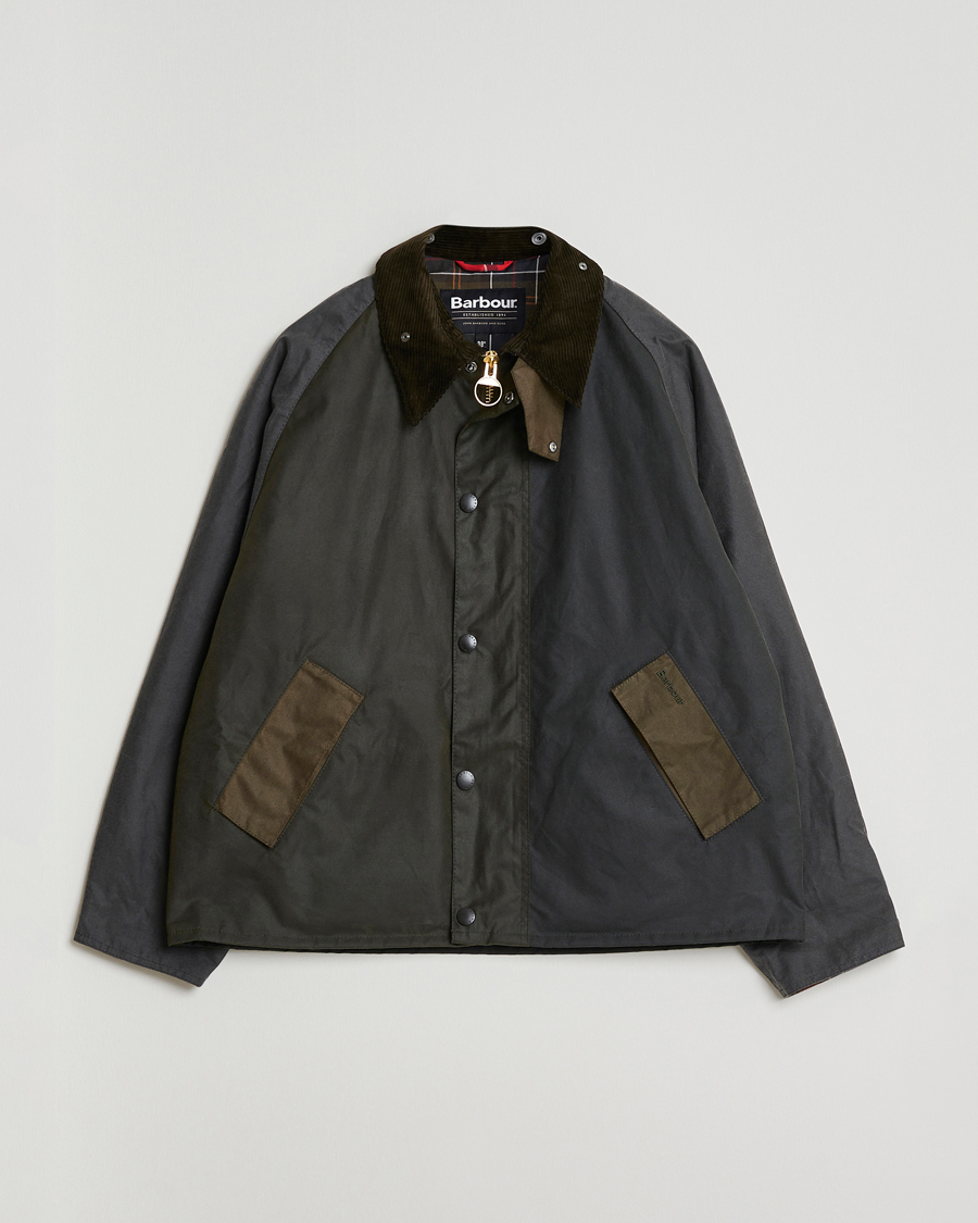 Herre | Jakker | Barbour Heritage | Patchwork Transport Wax Jacket Sage Multi