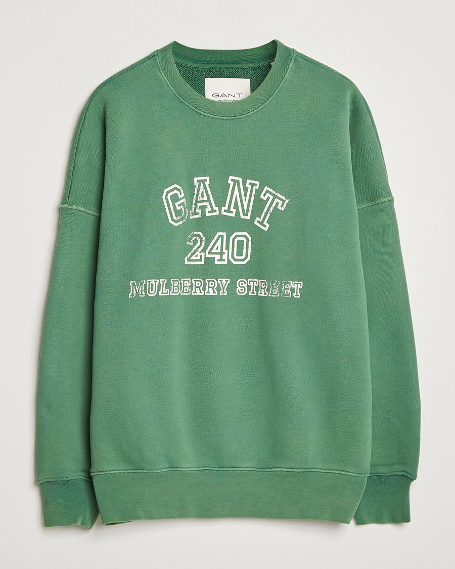 Herre | Trøjer | GANT 240 Mulberry Street | Vintage Graphic Crew Neck Sweatshirts Forest Green