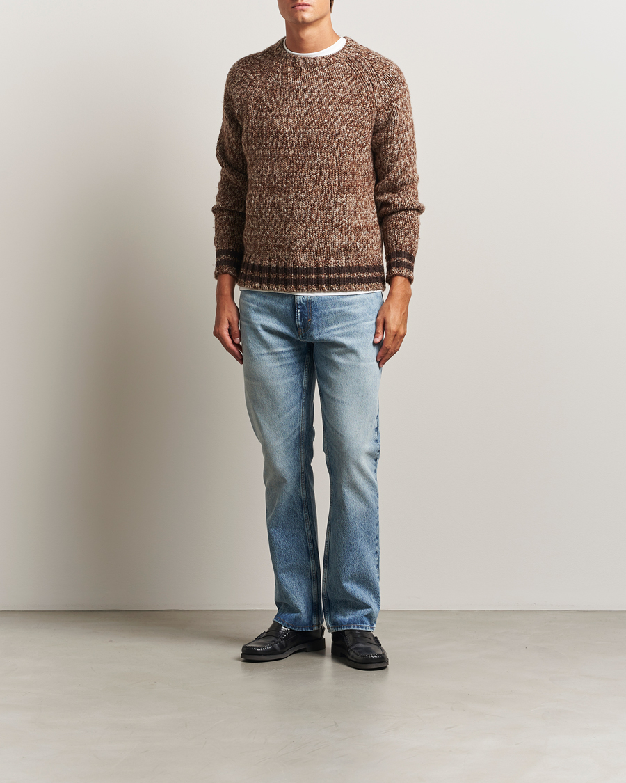 Herre | Trøjer | GANT 240 Mulberry Street | Wool Heavy Knitted Sweater Light Brown Melange