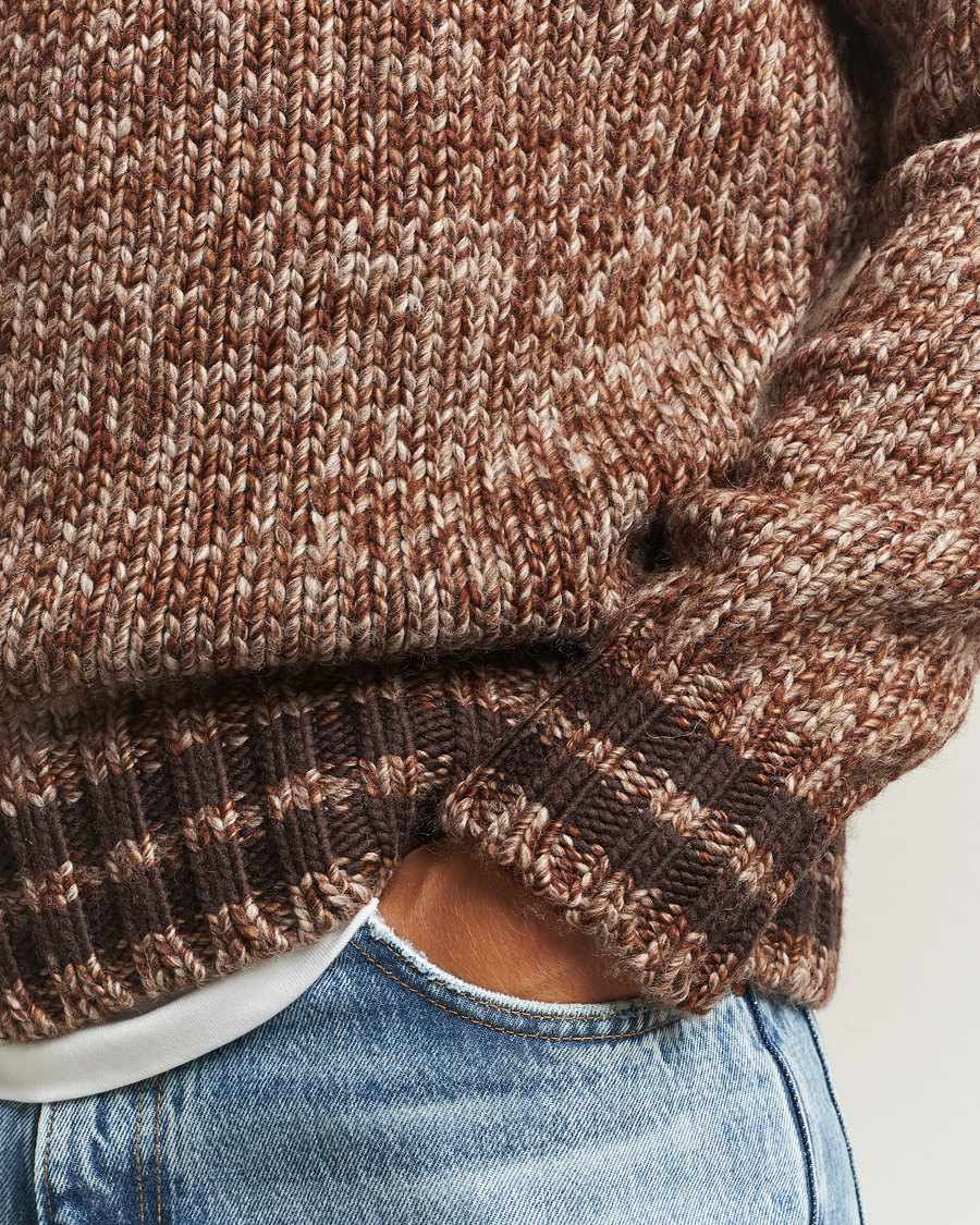 Herre | Trøjer | GANT 240 Mulberry Street | Wool Heavy Knitted Sweater Light Brown Melange