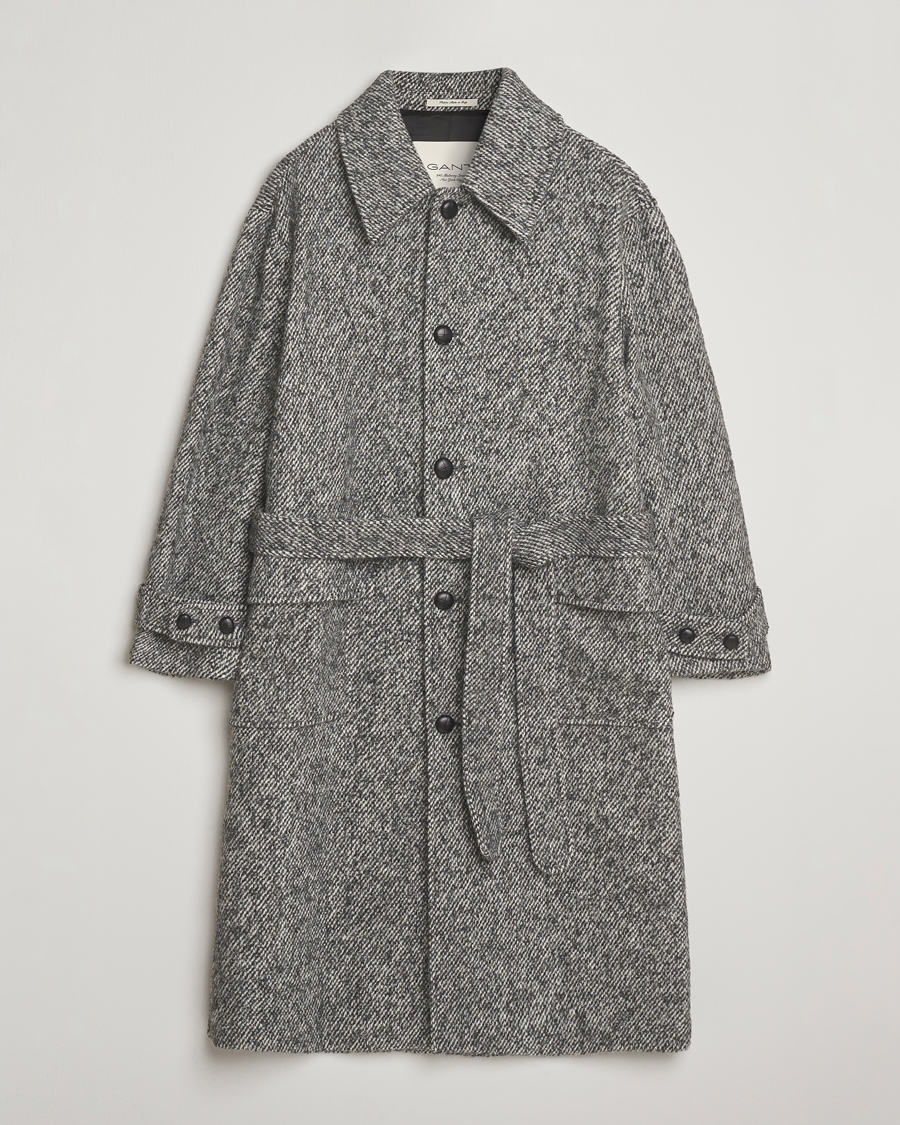 Herre | Jakker | GANT 240 Mulberry Street | Tweed Wool Coat Black
