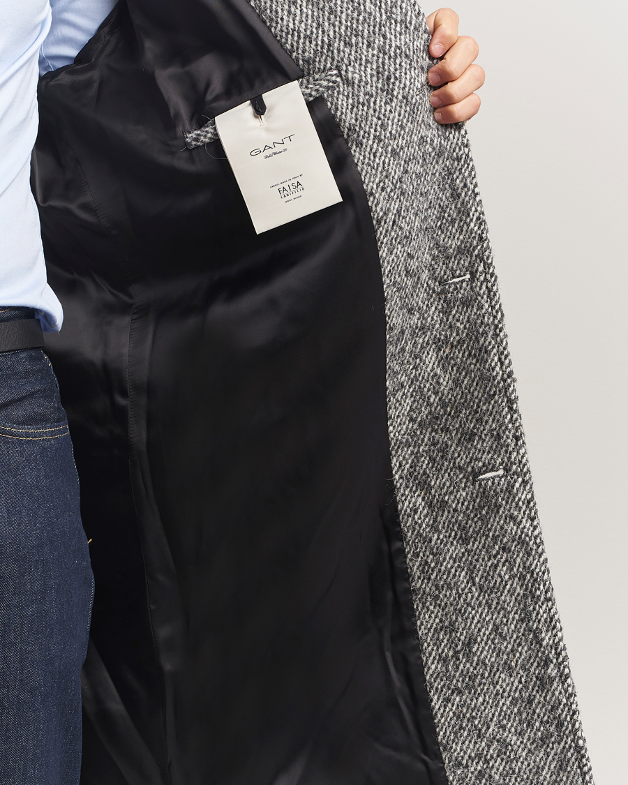 Herre | Jakker | GANT 240 Mulberry Street | Tweed Wool Coat Black