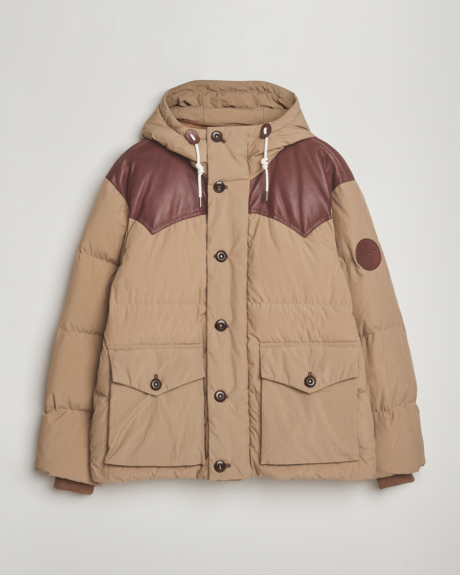 Herre | Jakker | GANT 240 Mulberry Street | Cotton Down Hooded Jacket Carmel Beige
