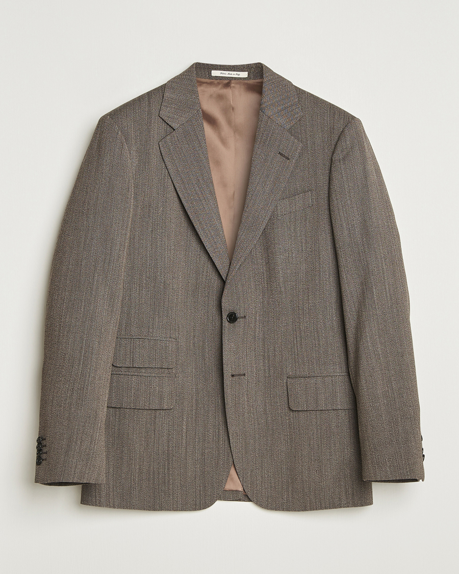 Herre | Blazere & jakker | GANT 240 Mulberry Street | Herringbone Suit Jacket Deep Brown