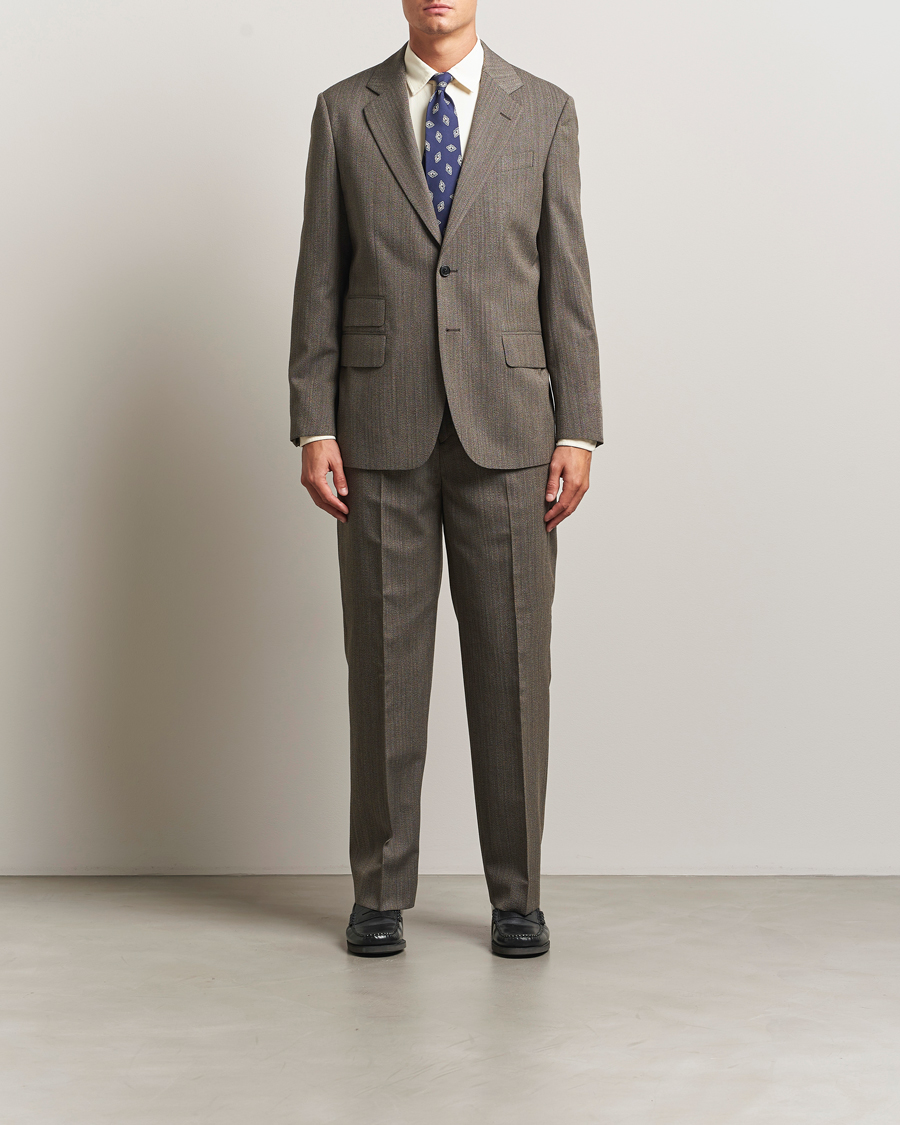 Herre | Blazere & jakker | GANT 240 Mulberry Street | Herringbone Suit Jacket Deep Brown