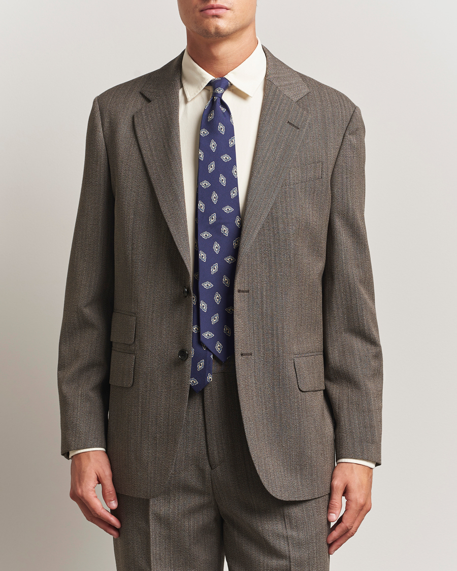 Herre | Blazere & jakker | GANT 240 Mulberry Street | Herringbone Suit Jacket Deep Brown