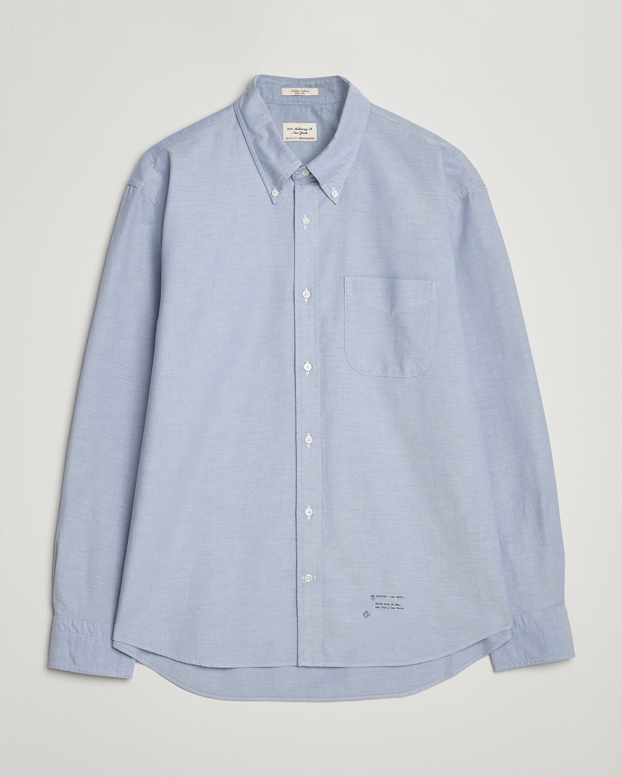 Herre | Skjorter | GANT 240 Mulberry Street | Relaxed Fit US Oxford Shirt Blue Water