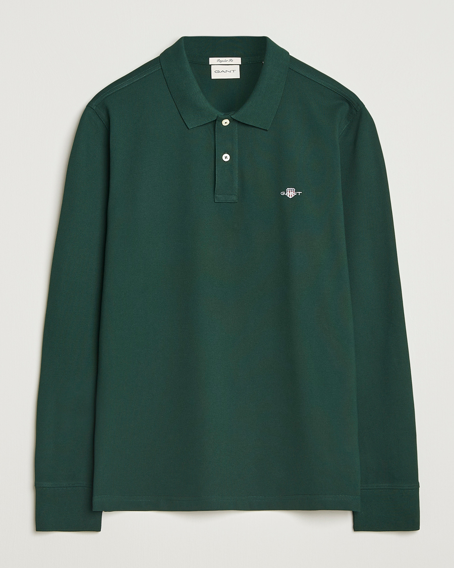 Herre | Polotrøjer | GANT | Regular Shield Long Sleeve Polo Tartan Green