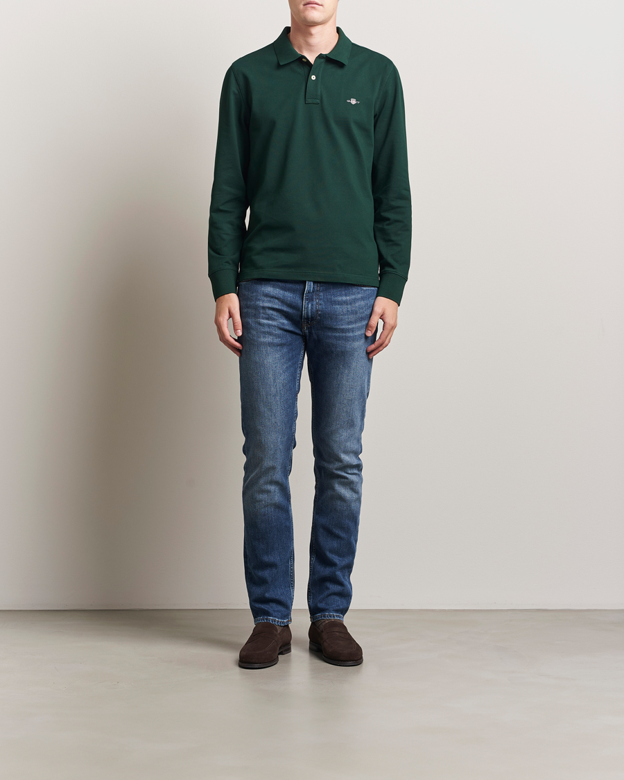 Herre | Polotrøjer | GANT | Regular Shield Long Sleeve Polo Tartan Green