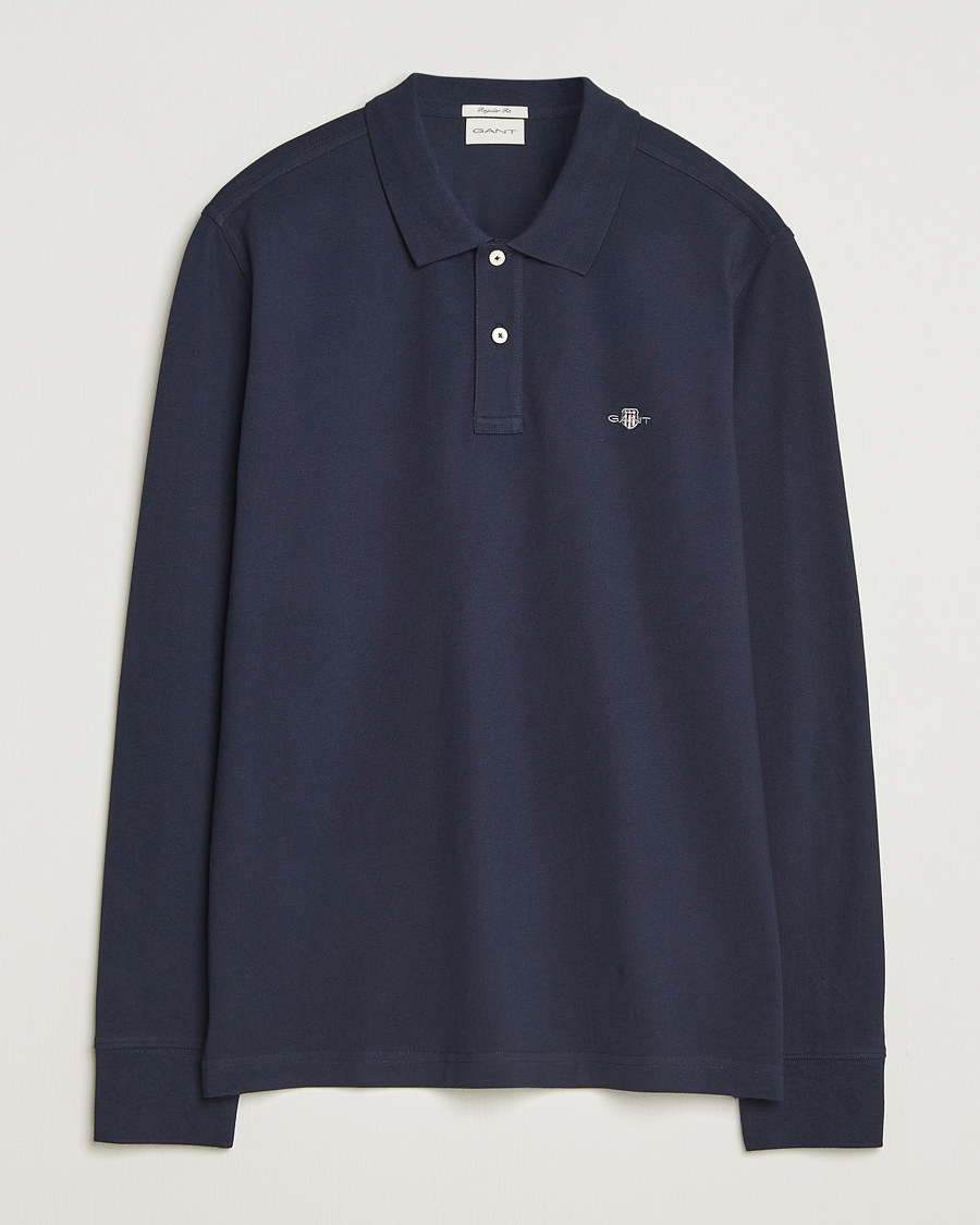 Herre | Polotrøjer | GANT | Regular Shield Long Sleeve Polo Evening Blue