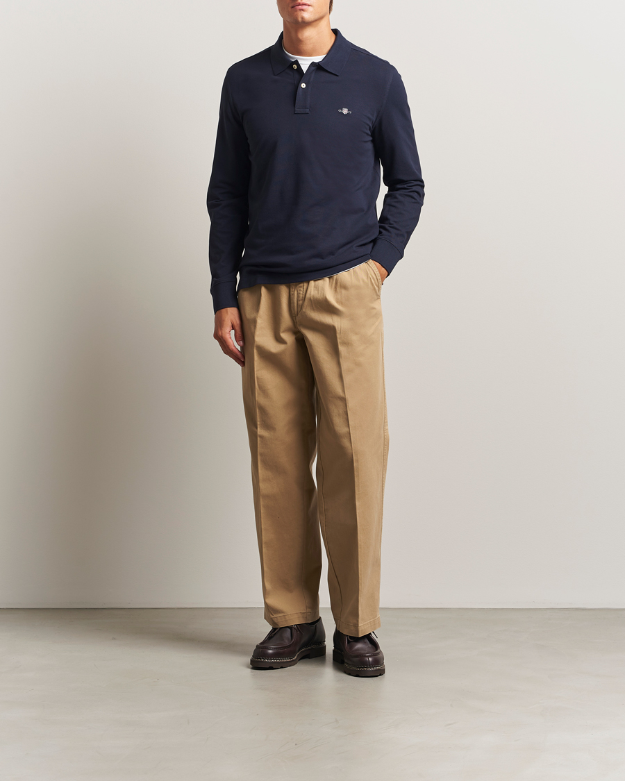Herre | Polotrøjer | GANT | Regular Shield Long Sleeve Polo Evening Blue