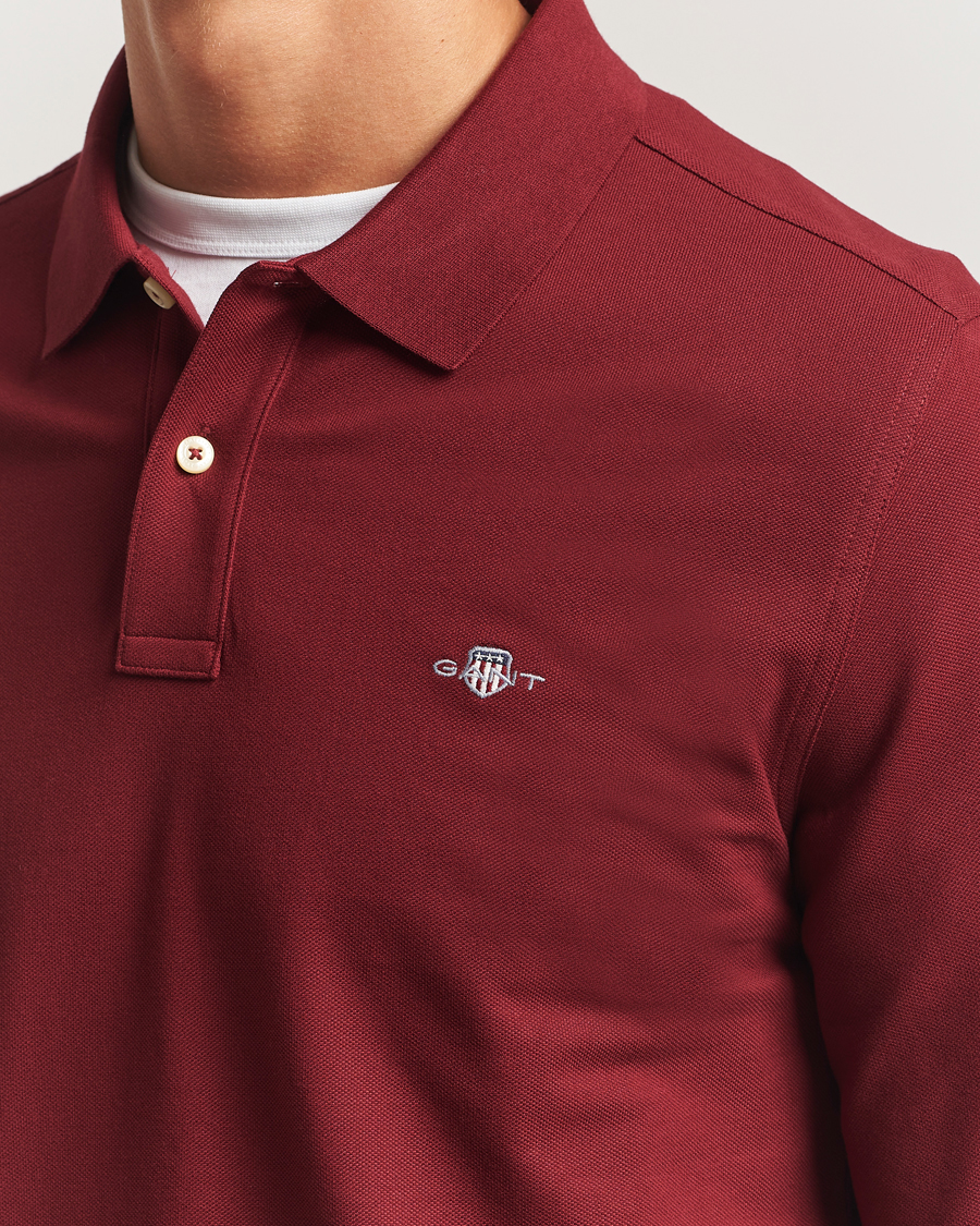 Herre | Polotrøjer | GANT | Regular Shield Long Sleeve Polo Plumped Red