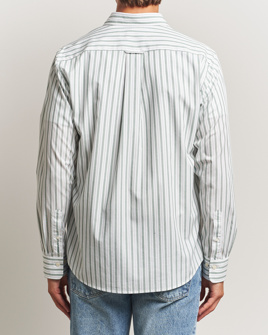 Herre | Skjorter | GANT | Regular Fit Poplin Striped Shirt Forest Green