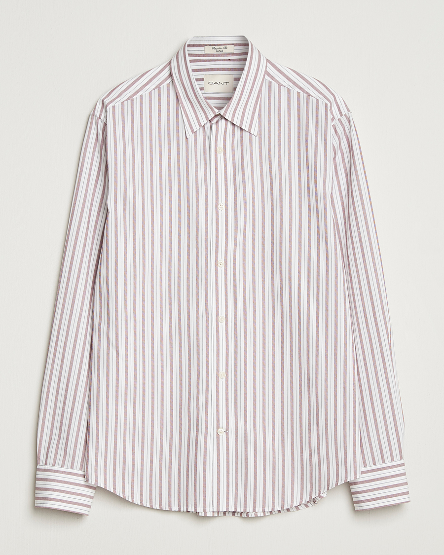 Herre | Skjorter | GANT | Regular Fit Poplin Striped Shirt Plumped Red