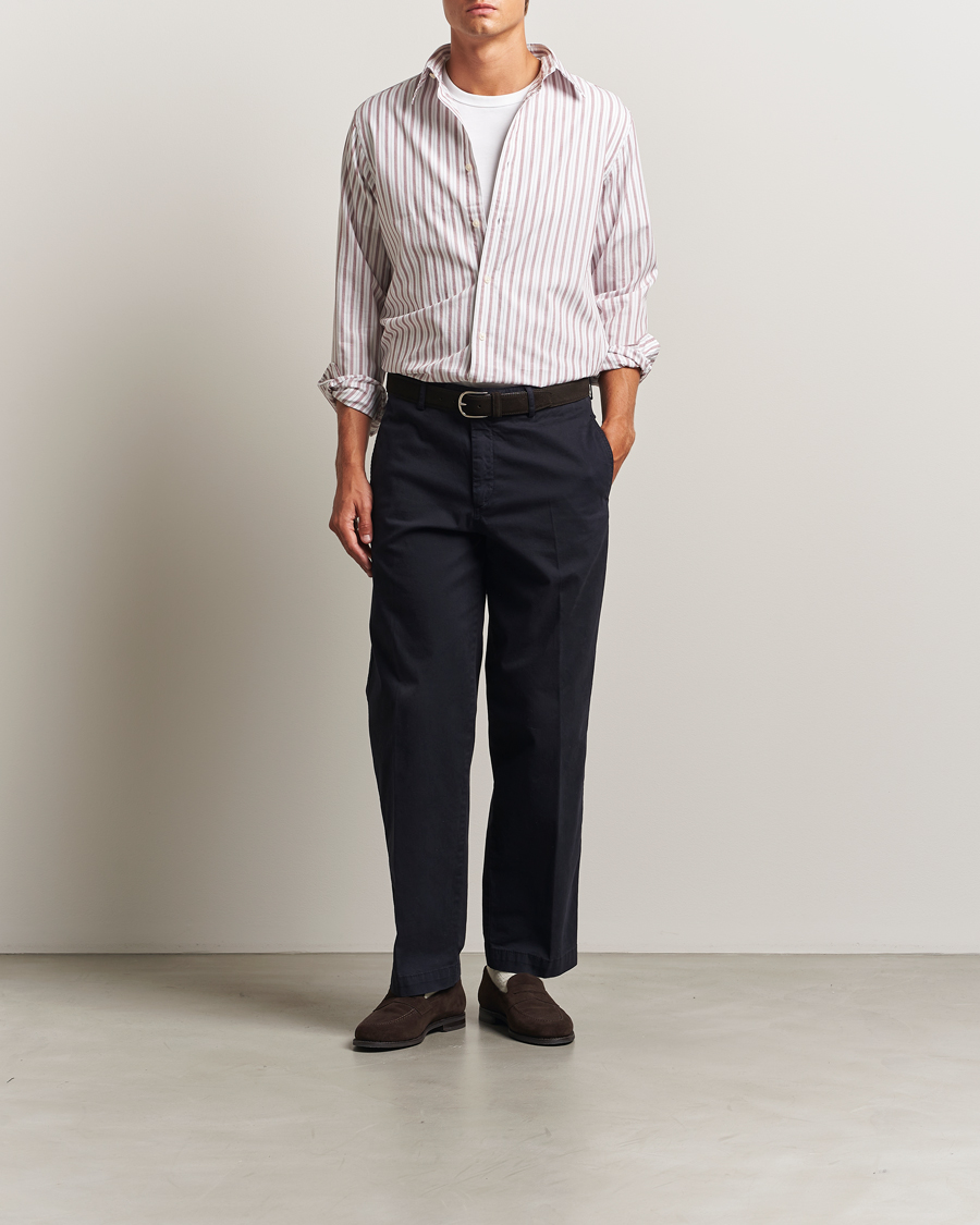 Herre | Skjorter | GANT | Regular Fit Poplin Striped Shirt Plumped Red
