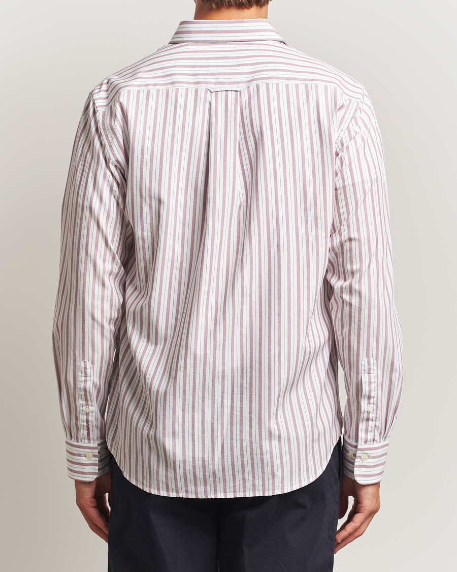 Herre | Skjorter | GANT | Regular Fit Poplin Striped Shirt Plumped Red