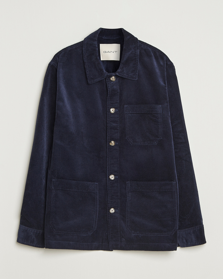 Herre | Skjorter | GANT | Regular Fit Corduroy Overshirt Evening Blue