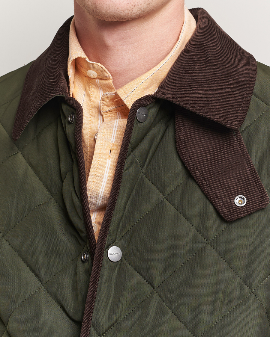 Herre | Jakker | GANT | Quilted Fleece Jacket Green Lagoon