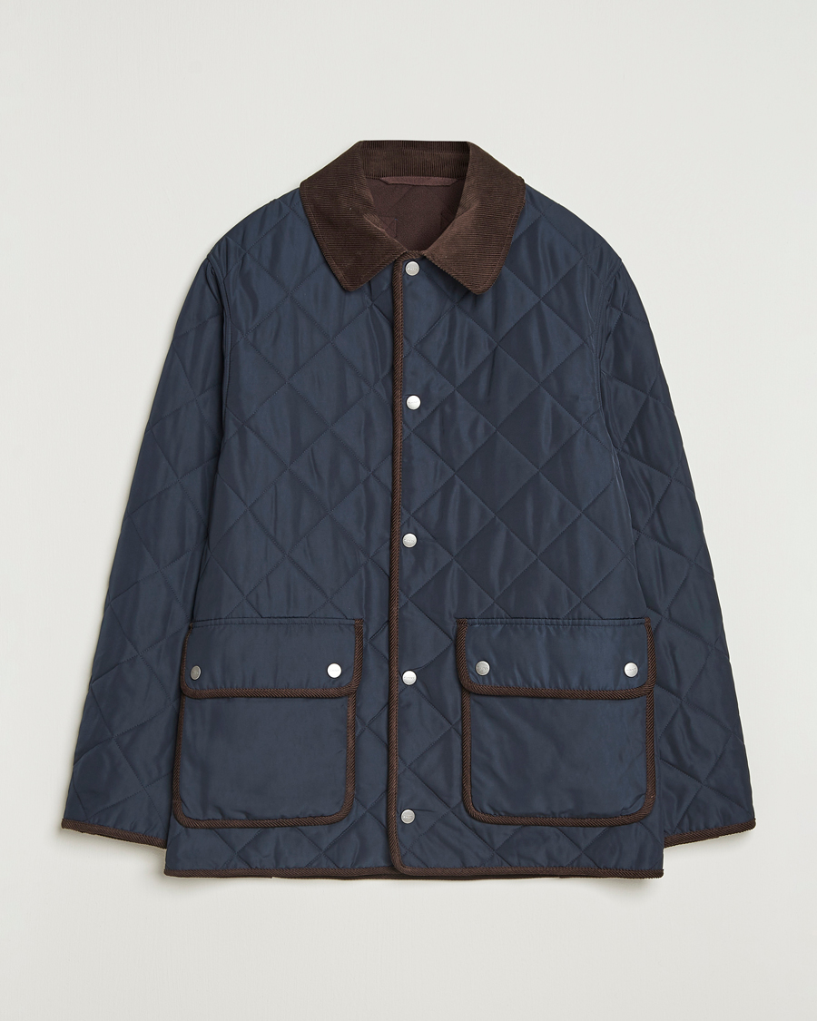 Herre | Jakker | GANT | Quilted Fleece Jacket Evening Blue