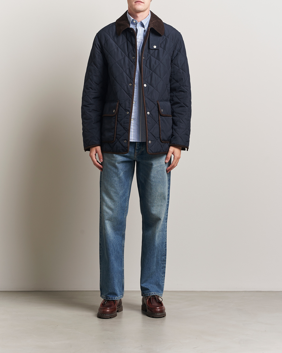 Herre | Jakker | GANT | Quilted Fleece Jacket Evening Blue
