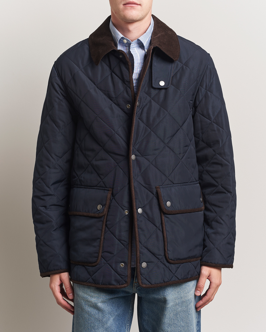 Herre | Jakker | Gant | Quilted Fleece Jacket Evening Blue