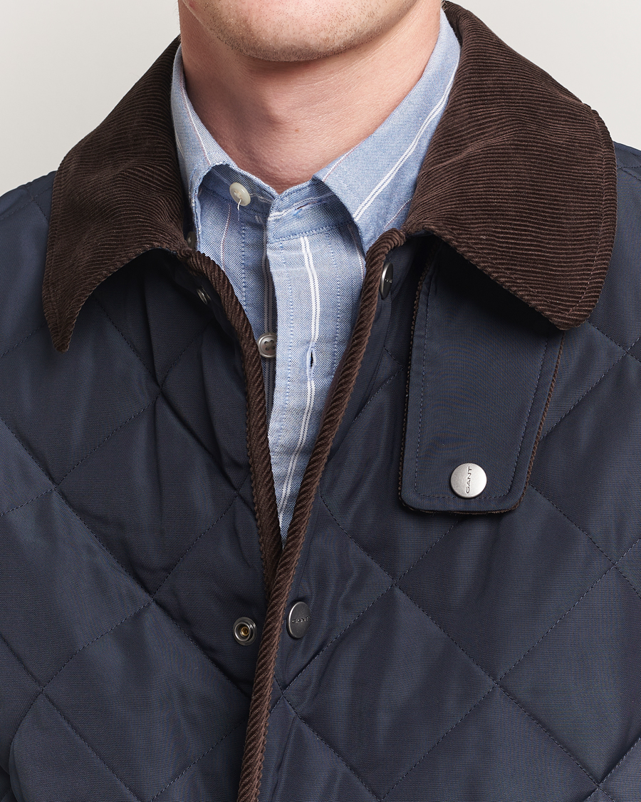 Herre | Jakker | GANT | Quilted Fleece Jacket Evening Blue