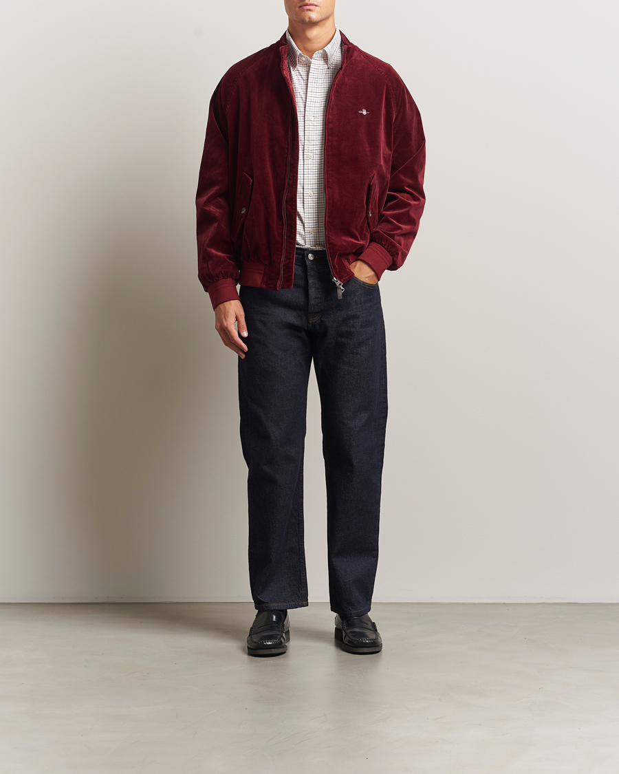 Herre | Jakker | GANT | Corduroy Harrington Jacket Plumped Red