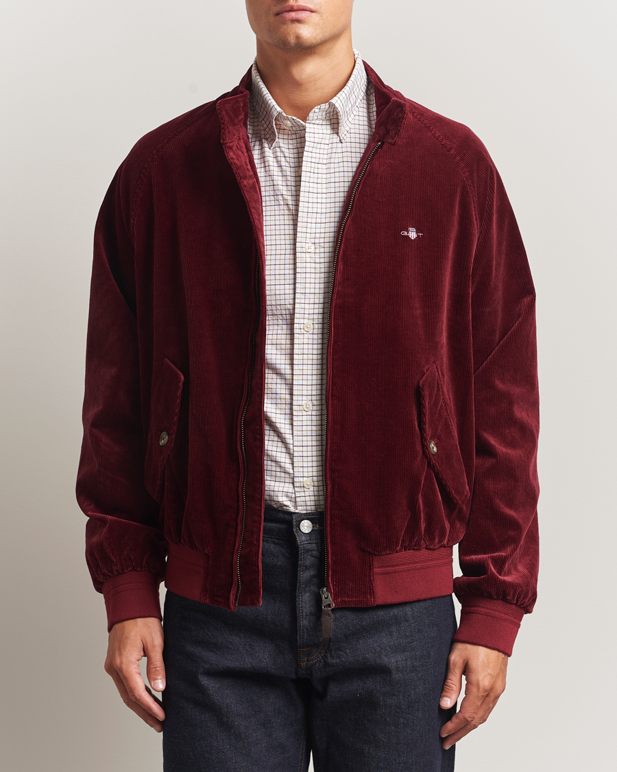 Herre | Jakker | GANT | Corduroy Harrington Jacket Plumped Red