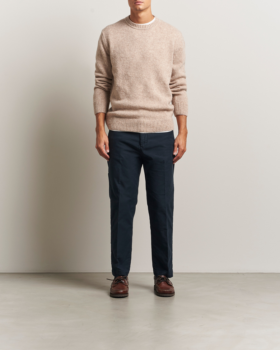 Herre | Trøjer | Gant | Scottish Wool Knitted Crew Neck Sweater Khaki Melange