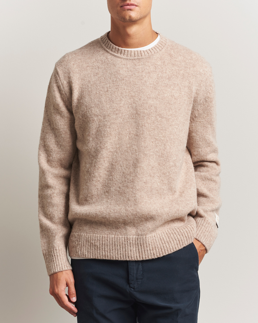 Herre | Trøjer | Gant | Scottish Wool Knitted Crew Neck Sweater Khaki Melange