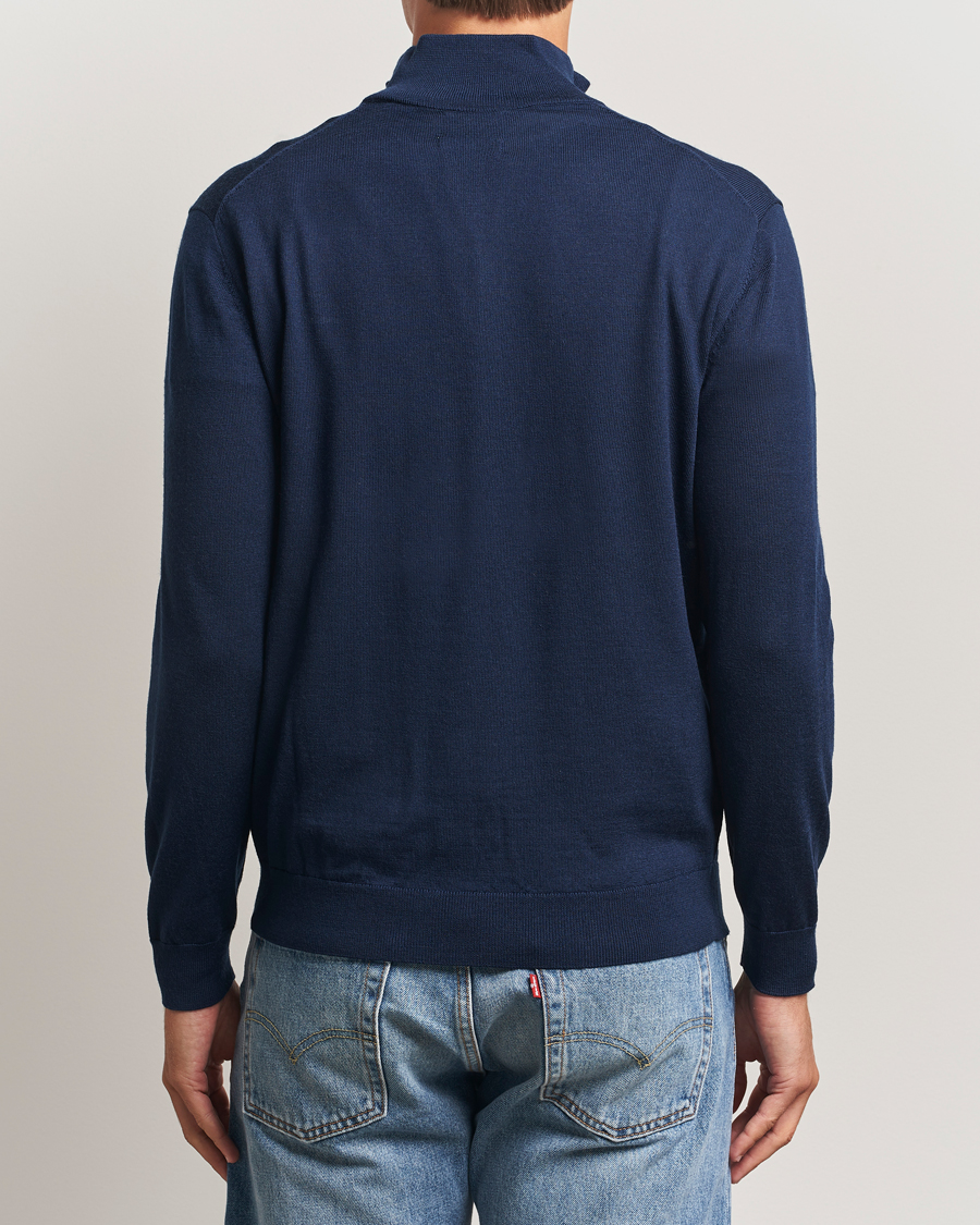 Herre | Trøjer | GANT | Extrafine Merino Wool Half Zip Marine