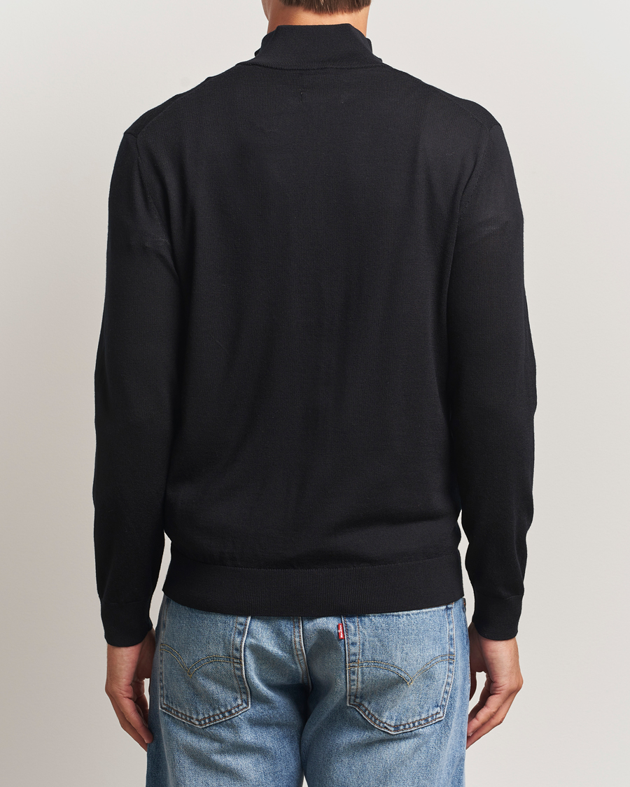 Herre | Trøjer | GANT | Extrafine Merino Wool Half Zip Black