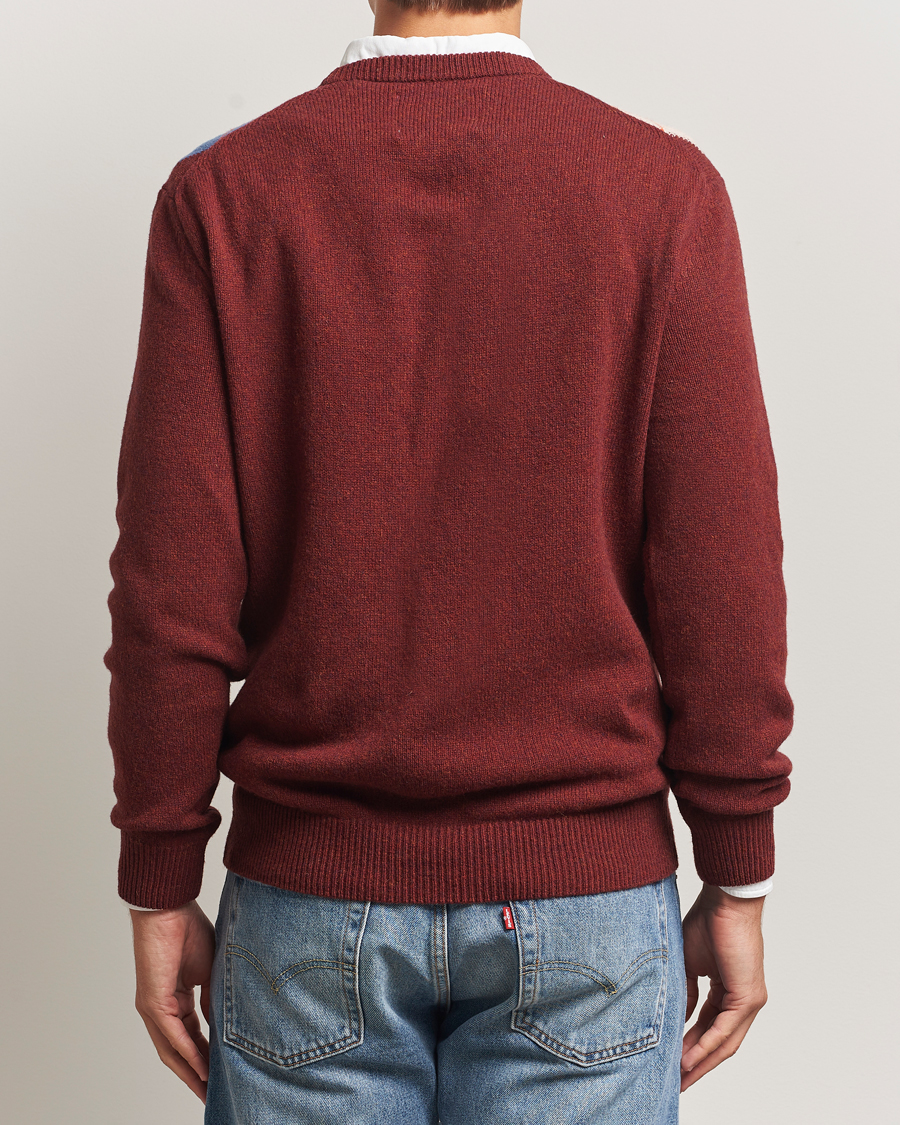 Herre | Trøjer | Gant | Lambswool Argyle Knitted Crew Neck Winter Wine
